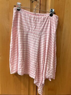 Pink Striped Asymmetrical Women’s Skirt